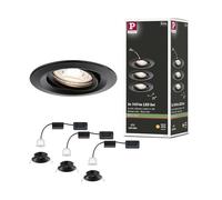 Paulmann 93083 LED Nova mini Spots encastrés Kit de base orientables 66mm 15° 3x310lm incl. 3x4W proj. encastré 2700K Coin