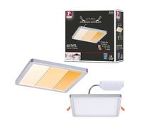 Paulmann 93100 panneau LED panneau encastré Areo IP44 175x175 mm gradable sur 3 niv. carré incl. 1x13 W Bl. chaud ch mat synthétique plafonnier 2000 K