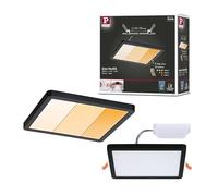 Paulmann 93101 panneau LED panneau encastré Areo IP44 175x175 mm gradable sur 3 niv. carré incl. 1x13 W Bl. chaud noir synthétique plafonnier 2000 K