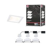 Paulmann 93126 Spots encastrés LED 3-Step-Dim Cole IP44 carré 88x88 mm Coin 3x6W 3x470lm 230 V 2700 K Blanc