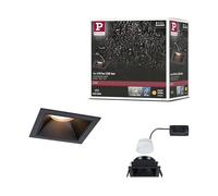 Paulmann 93127 Spots encastrés LED 3-Step-Dim Cole IP44 carré 88x88 mm Coin 6W 470lm 230 V 2700 K Noir