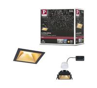 Paulmann 93131 Spots encastrés LED 3-Step-Dim Cole IP44 carré 88x88 mm Coin 6W 470lm 230 V 2700 K Noir, Doré mat