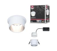 Paulmann 93384 spot encastré LED Gil Gradable sur 3 niveaux rond incl. 1x6W gradable blanc dépoli Acier brossé proj. encastrés alu Spot 2700K Coin