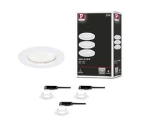 Paulmann 93392 kit de 3 spots encastrés LED fixe rond gradable projecteurs encastrés Blanc spot Métal lampe encastrée GU10