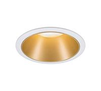 Paulmann 93396 spot encastré Cole fixe rond gradable projecteur encastré Blanc dépoli, Doré spot aluminium lampe encastrée plastique GU10