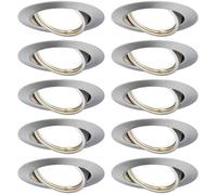 Paulmann 93399 Base encastrés LED rond max. 10 watts Spots encastrés Acier brossé lampe encastrée Métal spot de plafond GU10