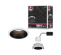 Paulmann 93401 LED spot encastré Cole rond incl. 1x6,5 watts gradable Projecteur encastré Blanc, Noir mat Lampe encastrée plastique, Alu zinc Spot pour plafond 2700 K