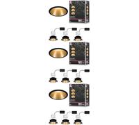 Paulmann 93404 LED Cole rond incl. 3x6 watts gradable projecteurs Noir, Doré mat Lampe encastrée plastique, Alu zinc spot pour plafond 2700 K, Matière, 19.5 W, 3er-Set (Lot de 3)