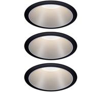 Paulmann 93408 Cole Coin Spot encastrable jeu de 3 LED 18 W noir, argent