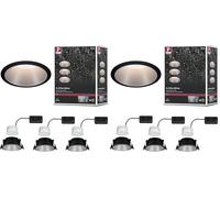 Paulmann 93408 LED spots encastrés Cole rond incl. 3x6,5 watts gradable projecteurs encastrés Noir, Argent Lampe encastrée plastique, Alu zinc spot pour plafond 2700 K (Lot de 2)