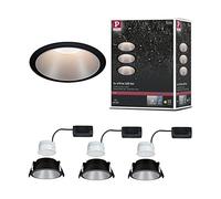 Paulmann Spot encastré Cole Coin 93408 3x6,5 W gradable 2700K IP44 Noir/Argenté