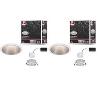 Paulmann 93409 LED spots encastrés Cole rond incl. 1x6,5 watts gradable projecteurs encastrés Blanc, Argent Lampe encastrée plastique, Alu zinc spot pour plafond 2700 K (Lot de 2)