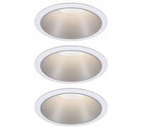Paulmann 93410 Cole Coin Spot encastrable jeu de 3 LED 6 W blanc, argent