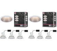 Paulmann 93410 LED spots encastrés Cole rond incl. 3x6,5 watts gradable projecteurs encastrés Blanc, Argent Lampe encastrée plastique, Alu zinc Spot pour plafond 2700 K (Lot de 2)