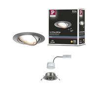 Paulmann 93414 Spot encastré LED Base rond orientable incl. 1x5 watts kit projecteurs encastrés Acier brossé spot métal lampe encastrée 3000 K