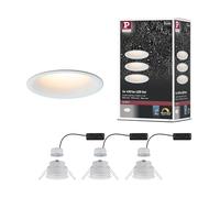 Paulmann Spot LED encastrable Cymbal pour salle de bains – jeu de 3 18 W IP44 gradable Blanc dépoli