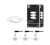 Paulmann 93422 Spot encastré LED Base rond incl. 3x5 watts projecteurs encastrés Blanc spot métal lampe encastrée 3000 K GU10