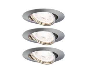 Paulmann 93424 Spot encastré LED Base rond incl. 3x5W gradable projecteurs encastrés Acier brossé spot métal lampe encastrée 3000 K GU10