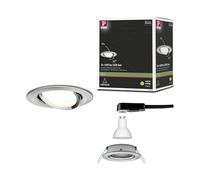 Paulmann 93428 LED spots encastrés Nova rond 84 mm 50° GU10 6,5W 460lm 230V 2700K acier brossé