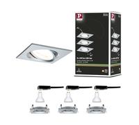Paulmann 93438 LED spot encastrés Nova kit de base pivotant carré 84x84 mm 50° GU10 3x6,5W 3x460lm 230V 2700K alu tourné
