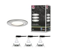 Paulmann 93440 LED spot encastré Nova set de base rigide IP44 rond 78 mm GU10 3x6,5W 3x460lm 230V 2700K acier brossé