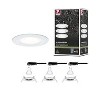 Paulmann 93442 LED spot encastrés Nova set de base rigide IP44 rond 78 mm GU10 3x6,5W 3x460lm 230V 2700K blanc dépoli