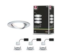 Paulmann 93451 LED Spots encastrés Nova Coin Set de base pivotant rond 84 mm 50° Coin 3x6W 3x470lm 230V 2700K Alu tourné