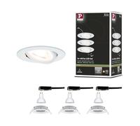 Paulmann 93467 LED Spot encastrés 3-Step-Dim Nova Set de base pivotant rond 84 mm 50° GU10 3x6,5W 3x460lm 230V dimmable 2700K blanc dépoli
