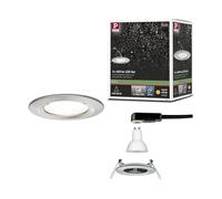 Paulmann 93475 Spots encastrés LED 3-Step-Dim Nova rigide IP44 rond 78 mm GU10 6,5W 460lm 230V dimmable 2700K acier brossé