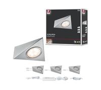 Paulmann 93572 éclair. meubles LED capteur de proxi. carré incl. 3x2,8W éclair. placard Acier brossé éclair. armoire Métal Verre lampe cuisine 2700K
