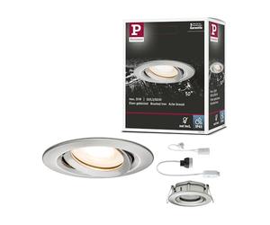Paulmann 93662 Encastrés Premium Nova, IP65, orientable, max. 1x35W, GU10/GU5,3, 51mm, Acier brossé/Alu, 936.62
