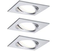 Paulmann 93680 Luminaire à LED encastrable jeu de 3 18 W Aluminium (tourné)