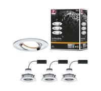 Paulmann 93684 Spot encastré LED Nova Plus kit de 3 rond orientable 3x6,8W IP65 gradable projecteurs enc. Chrome spot aluminium lampe enc. 2700K