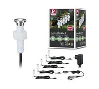 Paulmann 93695 Outdoor Plug&Shine Kit encastrés extérieur MicroPen II, 5x0,22W, (in river), IP67, 3000K, Acier inoxydable argent 4,6 x 1,5 x 4,6 cm