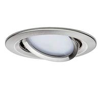 Paulmann 93865 Kit encastrés Premium Coin Slim, rond, orientable, LED 3x6,8W, 2700K, 230V, 51mm, Acier brossé/Alu