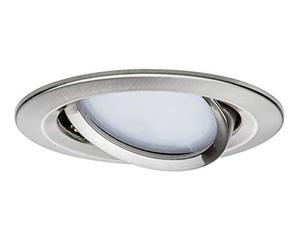 Paulmann 93865 Kit encastrés Premium Coin Slim, rond, orientable, LED 3x6,8W, 2700K, 230V, 51mm, Acier brossé/Alu