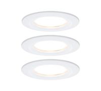 Paulmann 93870 Kit encastrés Premium Coin Slim, rond, fixe LED 3x6,8W, 2700K, 230V, 51 mm, Blanc mat/Alu