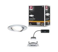 Paulmann 93902 Kit encastrés Premium Coin Slim, dimmable, rond, orientable, LED 1x6,8W, 2700K, 230V, 51 mm, Alu tourné/Al