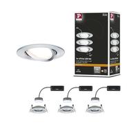 Luminaire à LED encastrable LED intégrée Paulmann Coin Slim 93903 N/A 18 W aluminium (brossé) jeu de 3