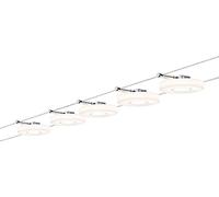 Paulmann 941.09 DiscLED1 Système d'éclairage à spots LED - Lumière suspendue avec 5 spots coulissants 4W, câble de 10 m et transformateur de 30VA - Lampes d'intérieur à LED économiques 230/12V, en chrome