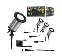 Paulmann 94286 Luminaire d'extérieur LED Plug & Shine spot Classic Kit de démarrage incl. 3x5,1 watts IP65 Protection contre les immersions Anthracite Éclairage de jardin Métal Blanc chaud 3000 K