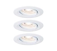 Paulmann 94293 Nova mini LED spots encastrés Coin rond orientables incl. 3x4 watts spot encastré pour plafond Blanc dépoli Lampe encastrée aluminium Blanc chaud 2700 K