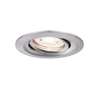 Paulmann Spot encastrable Nova Mini 94294 – LED intégrée 4 W, rond orientable, acier brossé 2700 K