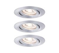 Paulmann 94297 LED Nova mini Spots encastrés Coin rond orientable incl. 3x4 watts Spot encastré pour plafond Alu tourné Lampe encastrée aluminium Blanc chaud 2700 K