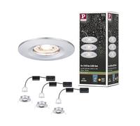 Paulmann 94303 LED Nova mini Spots encastrés Coin rond fixe incl. 3x4 watts Spot encastré pour plafond Chrome Lampe encastrée aluminium Blanc chaud 2700 K
