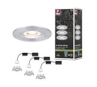 Paulmann 94305 LED Nova mini Spots encastrés Coin rond fixe incl. 3x4 watts Spot encastré pour plafond Alu tourné Lampe encastrée aluminium Blanc chaud 2700 K