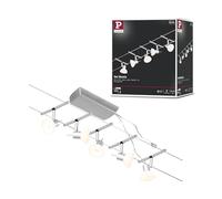Paulmann 94448 CorDuo Set Système de Câbles Sheela DC 5 x 10 watts max, Éclairage Extensible Chrome Mat Câble Matière Plastique GU5,3 Système de Câbles sans Ampoules