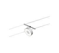 Paulmann 94476 Système à câble LED Circle Spot simple 400 lm, avec 1 ampoule de 5 W blanc chaud, chrome mat, chrome, matière plastique, métal, système d'éclairage 3000 K
