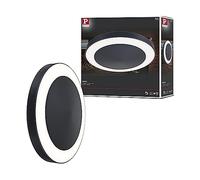 Paulmann 94526 Luminaire extérieur LED Plafonnier Circula avec capteur crépusculaire/de mouvement IP44 rond, avec 1x14 W Blanc chaud anthracite matière plastique 3000 K