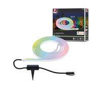 Paulmann 94561 Plug & Shine LED Luminaire extérieur Stripe smart home Zigbee Smooth IP67 5 m, avec 1x22 W, dimmable, RGBW, contrôle des couleurs, blanc, matière plastique, 3000 K